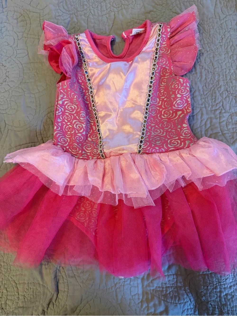 Pink Princess Tutu Costume dress for Kids - Sparkle Flutter Sleeves